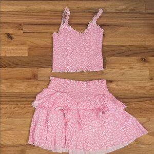 Katie J NYC Pink Floral Smocked Set